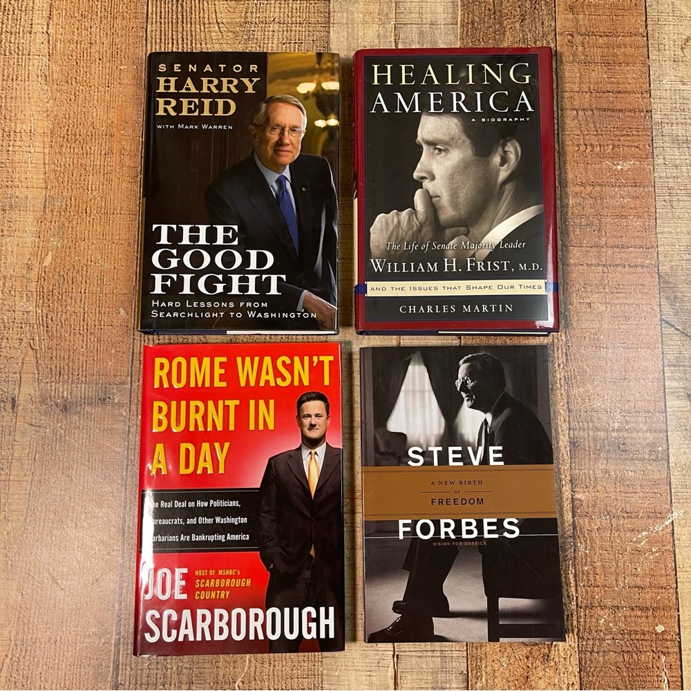Political and Biographical Coffee Table Book Bundle Harry Reid Steve Forbes
